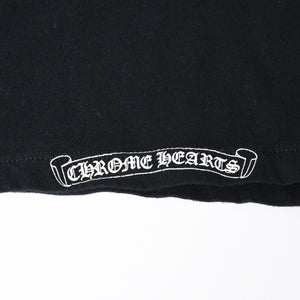 Very Good Condition CHROME HEARTS Haley Cross Tank Top Sleeveless Floral Heart Black S Size Used 4a004319