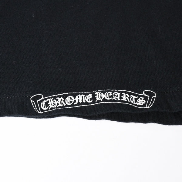 Very Good Condition CHROME HEARTS Haley Cross Tank Top Sleeveless Floral Heart Black S Size Used 4a004319