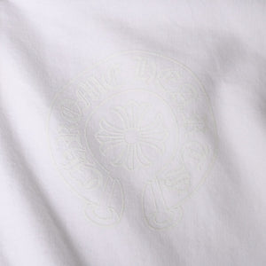極美品 CHROME HEARTS クロムハーツ ホワイト グロウ ジップアップ フーディ ホースシュー 蓄光プリント ホワイト ダガー Lサイズ 中古 4a004311