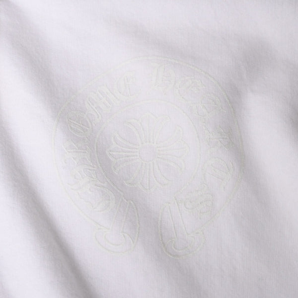 極美品 CHROME HEARTS クロムハーツ ホワイト グロウ ジップアップ フーディ ホースシュー 蓄光プリント ホワイト ダガー Lサイズ 中古 4a004311