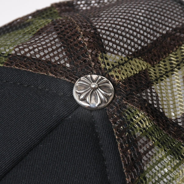 極美品 CHROME HEARTS クロムハーツ FOTI フォティ メッシュトラッカーキャップ 帽子 カモフラメッシュキャップ 中古 4a004309