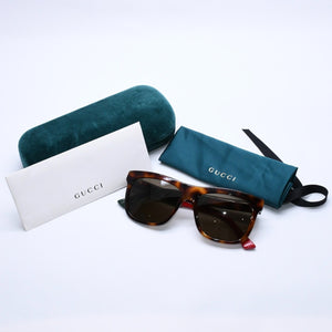 極美品 GUCCI グッチ Sunglasses サングラス GG0158S サイズ54◻︎17 145 ブラウン レッド グリーン 中古 4a004312
