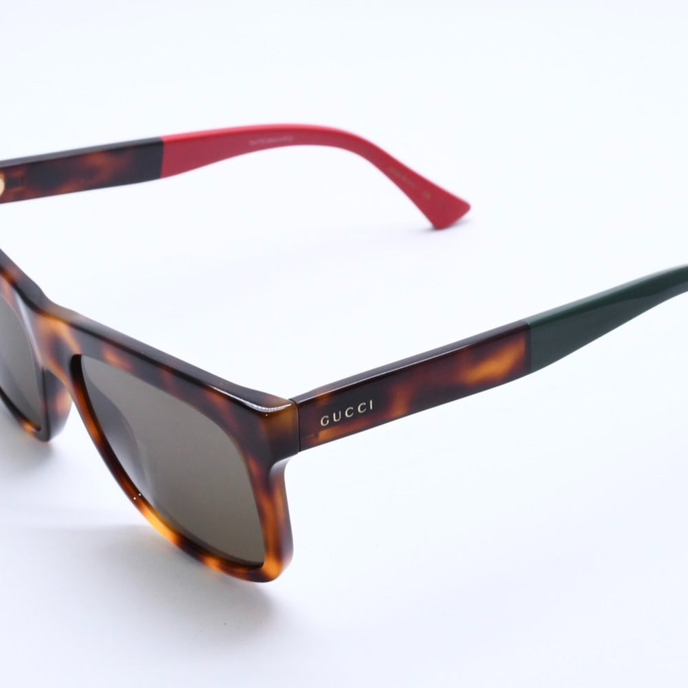 Mint condition GUCCI sunglasses GG0158S, size 54◻17 145 Brown Red Green Used 4a004312