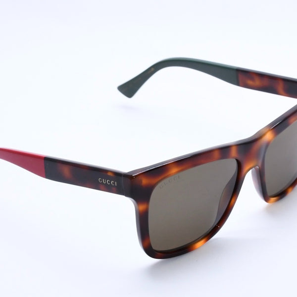 極美品 GUCCI グッチ Sunglasses サングラス GG0158S サイズ54◻︎17 145 ブラウン レッド グリーン 中古 4a004312