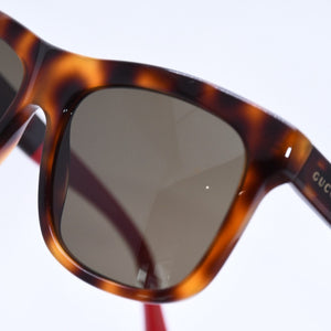 極美品 GUCCI グッチ Sunglasses サングラス GG0158S サイズ54◻︎17 145 ブラウン レッド グリーン 中古 4a004312