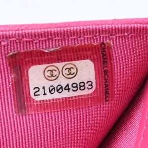 CHANEL シャネル マトラッセ 21番台 コンパクトウォレット 三つ折り財布 ラムスキン ピンク シルバー金具 美品 中古 4a004264