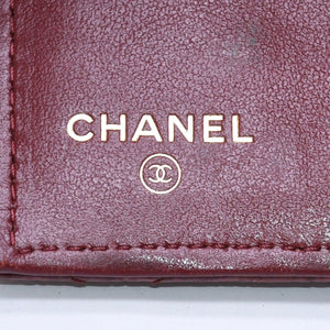 CHANEL シャネル カメリア型押し マトラッセ キーケース 26番台 カーフスキン ココマーク ボルドー ゴールド金具 美品 中古 4a004262