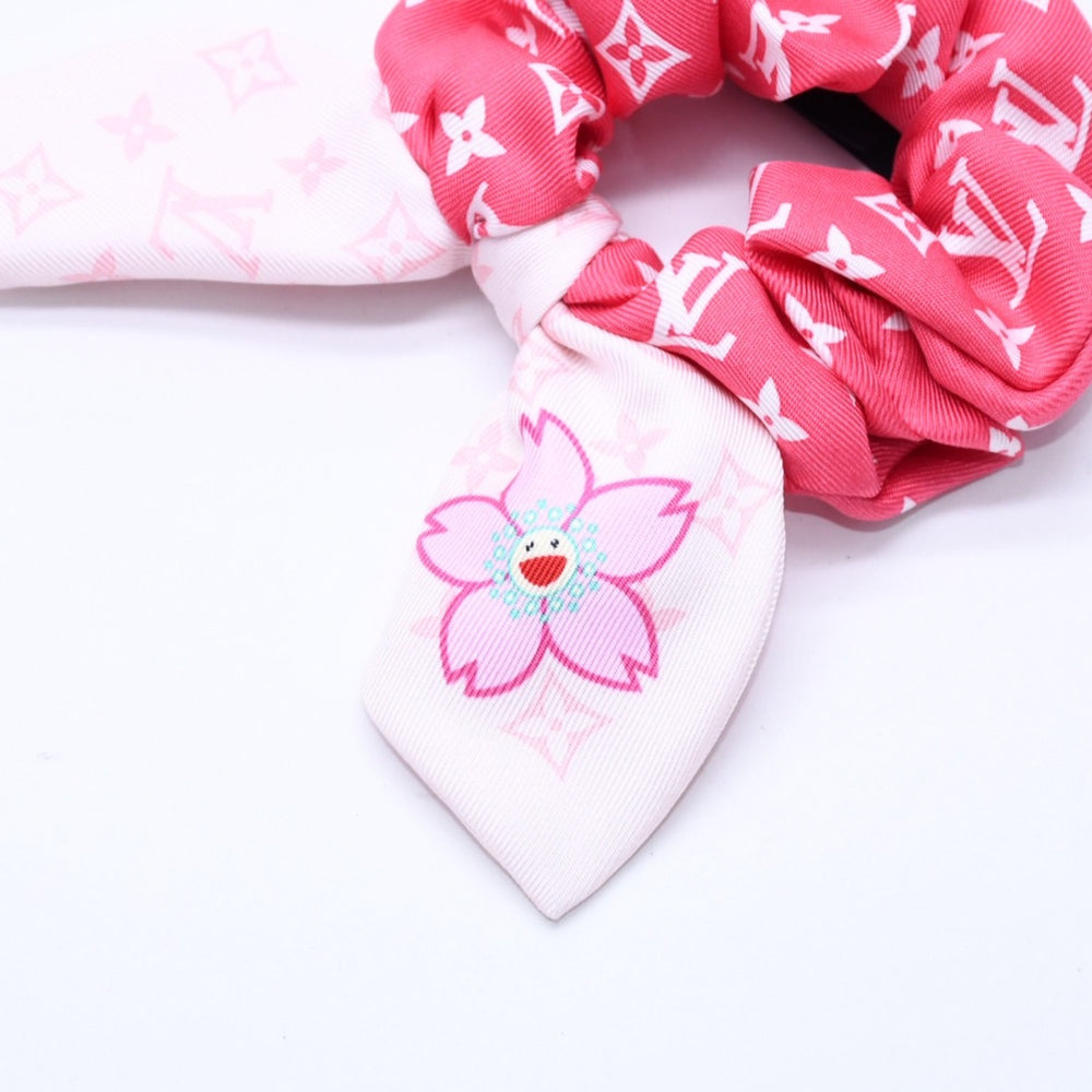 Very Good Condition LOUIS VUITTON Takashi Murakami Scrunchie Hair Accessory Cherry Blossom Brown Pink M96067 Used 4a004256