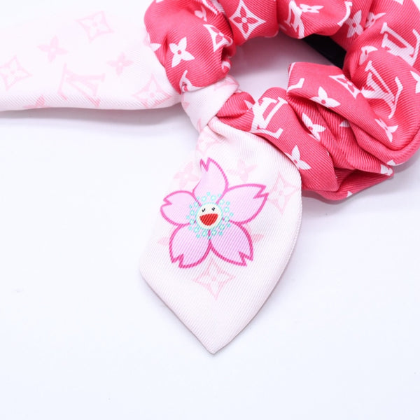 極美品 LOUIS VUITTON ルイヴィトン 村上隆 シュシュ ヘアアクセサリー チェリーブロッサム ブラウン ピンク M96067 中古 4a004256