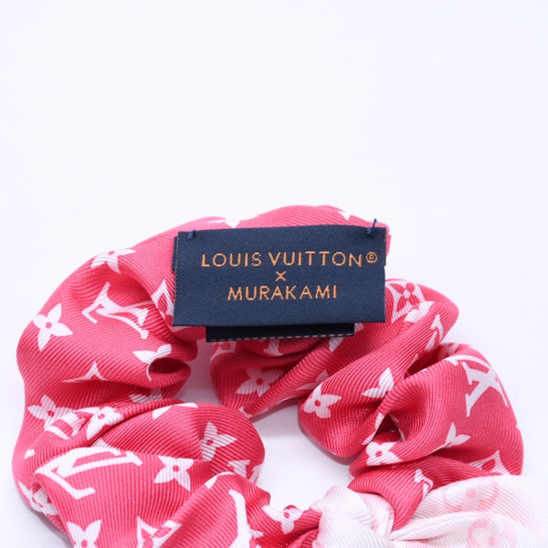 極美品 LOUIS VUITTON ルイヴィトン 村上隆 シュシュ ヘアアクセサリー チェリーブロッサム ブラウン ピンク M96067 中古 4a004256