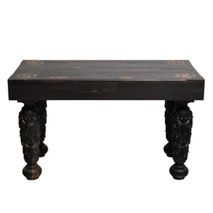 Very Good Condition CHROME HEARTS EBONY BENCH Ebony Bench Furniture Line CH Plus Cemetery Cross Gothic Style Used 4a004325
