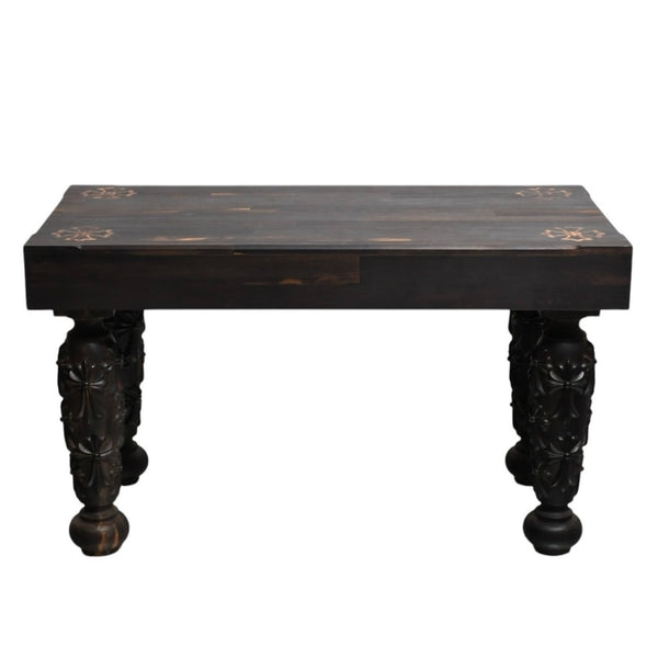 Very Good Condition CHROME HEARTS EBONY BENCH Ebony Bench Furniture Line CH Plus Cemetery Cross Gothic Style Used 4a004325