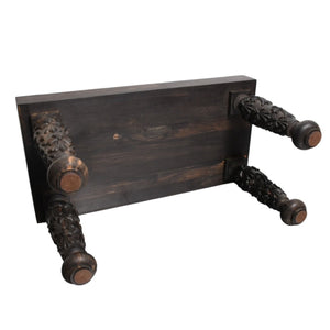 Very Good Condition CHROME HEARTS EBONY BENCH Ebony Bench Furniture Line CH Plus Cemetery Cross Gothic Style Used 4a004325