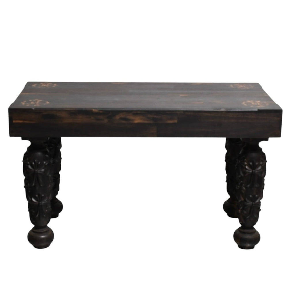 Very Good Condition CHROME HEARTS EBONY BENCH Ebony Bench Furniture Line CH Plus Cemetery Cross Gothic Style Used 4a004325