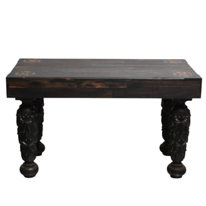 Very Good Condition CHROME HEARTS EBONY BENCH Ebony Bench Furniture Line CH Plus Cemetery Cross Gothic Style Used 4a004325