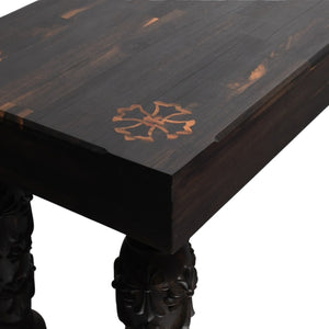 Very Good Condition CHROME HEARTS EBONY BENCH Ebony Bench Furniture Line CH Plus Cemetery Cross Gothic Style Used 4a004325