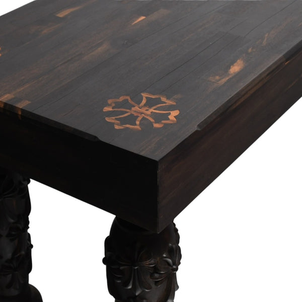 Very Good Condition CHROME HEARTS EBONY BENCH Ebony Bench Furniture Line CH Plus Cemetery Cross Gothic Style Used 4a004325