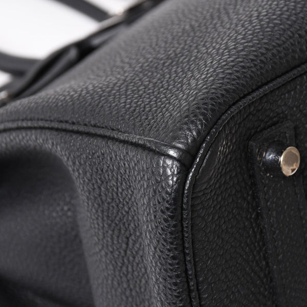 極美品 HERMES エルメス BIRKIN バーキン35 ブラック シルバー金具 トゴハンドバッグ □N刻印 中古 4a004337