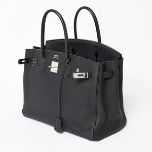 極美品 HERMES エルメス BIRKIN バーキン35 ブラック シルバー金具 トゴハンドバッグ □N刻印 中古 4a004337