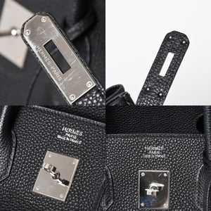 極美品 HERMES エルメス BIRKIN バーキン35 ブラック シルバー金具 トゴハンドバッグ □N刻印 中古 4a004337
