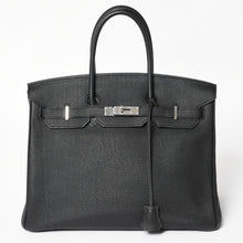 画像をギャラリービューアに読み込む, 極美品 HERMES エルメス BIRKIN バーキン35 ブラック シルバー金具 トゴハンドバッグ □N刻印 中古 4a004337