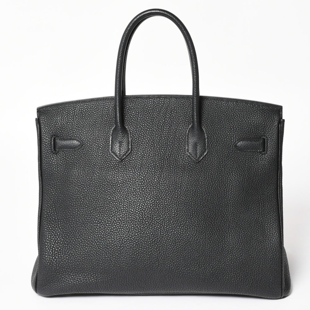 極美品 HERMES エルメス BIRKIN バーキン35 ブラック シルバー金具 トゴハンドバッグ □N刻印 中古 4a004337