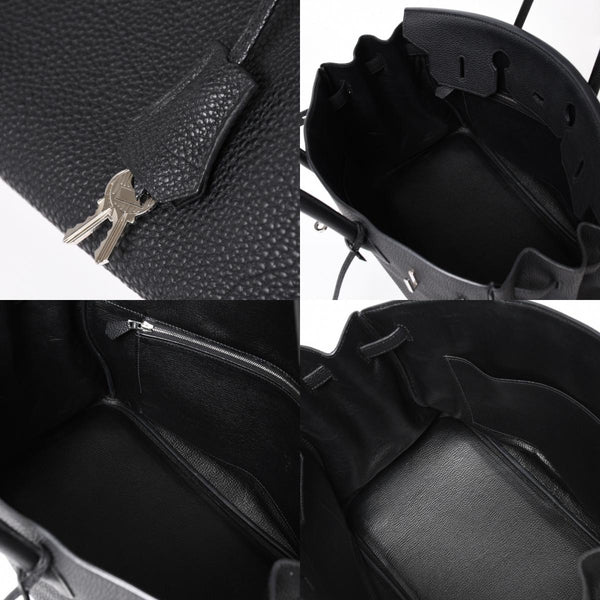極美品 HERMES エルメス BIRKIN バーキン35 ブラック シルバー金具 トゴハンドバッグ □N刻印 中古 4a004337