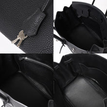 画像をギャラリービューアに読み込む, 極美品 HERMES エルメス BIRKIN バーキン35 ブラック シルバー金具 トゴハンドバッグ □N刻印 中古 4a004337