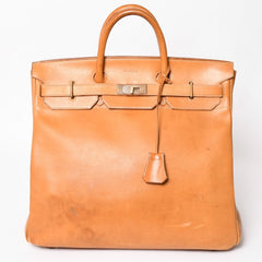HERMES エルメス ハンドバッグ バーキン オータクロア45 ヴァッシュ ナチュラル ブロンズ金具 X刻印 美品 中古 4a004338