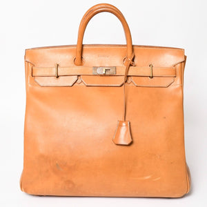 HERMES エルメス ハンドバッグ バーキン オータクロア45 ヴァッシュ ナチュラル ブロンズ金具 X刻印 美品 中古 4a004338