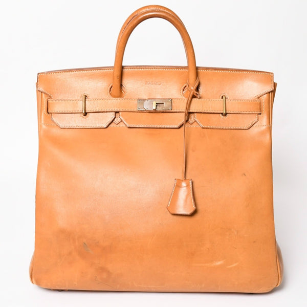 HERMES エルメス ハンドバッグ バーキン オータクロア45 ヴァッシュ ナチュラル ブロンズ金具 X刻印 美品 中古 4a004338