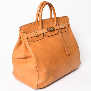 HERMES エルメス ハンドバッグ バーキン オータクロア45 ヴァッシュ ナチュラル ブロンズ金具 X刻印 美品 中古 4a004338