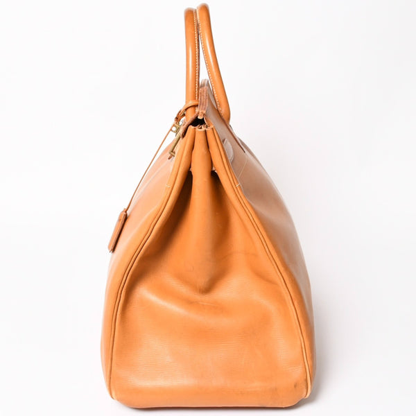 HERMES エルメス ハンドバッグ バーキン オータクロア45 ヴァッシュ ナチュラル ブロンズ金具 X刻印 美品 中古 4a004338
