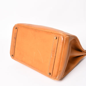 HERMES エルメス ハンドバッグ バーキン オータクロア45 ヴァッシュ ナチュラル ブロンズ金具 X刻印 美品 中古 4a004338