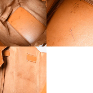 HERMES エルメス ハンドバッグ バーキン オータクロア45 ヴァッシュ ナチュラル ブロンズ金具 X刻印 美品 中古 4a004338