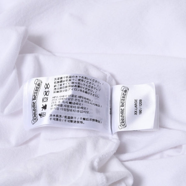 極美品 CHROME HEARTS クロムハーツ オレンジセメタリークロス Tシャツ プリント キングタコ ホワイト オレンジ サイズXXL 中古 4a000030