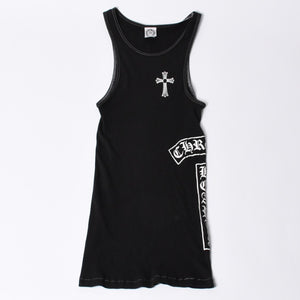 CHROME HEARTS クロムハーツ タンクトップ ノースリーブ サイズL T BAR プリント ブラック 美品 中古 4a000001