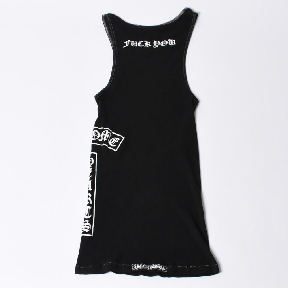 CHROME HEARTS Tank Top Sleeveless Size L T BAR Print Black Good Condition Used 4a000001