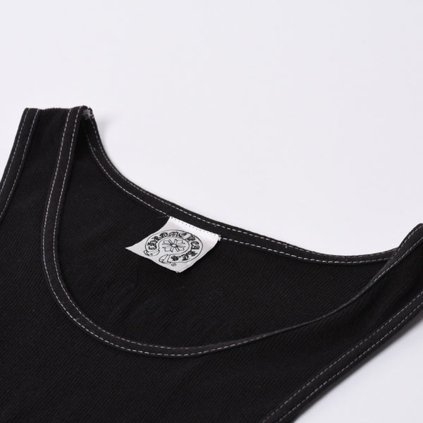 CHROME HEARTS クロムハーツ タンクトップ ノースリーブ サイズL T BAR プリント ブラック 美品 中古 4a000001
