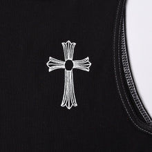 画像をギャラリービューアに読み込む, CHROME HEARTS クロムハーツ タンクトップ ノースリーブ サイズL T BAR プリント ブラック 美品 中古 4a000001