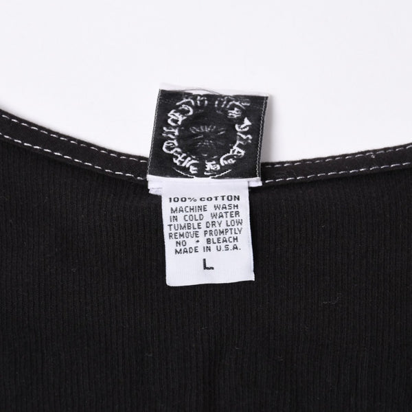 CHROME HEARTS クロムハーツ タンクトップ ノースリーブ サイズL T BAR プリント ブラック 美品 中古 4a000001