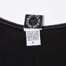 画像をギャラリービューアに読み込む, CHROME HEARTS クロムハーツ タンクトップ ノースリーブ サイズL T BAR プリント ブラック 美品 中古 4a000001