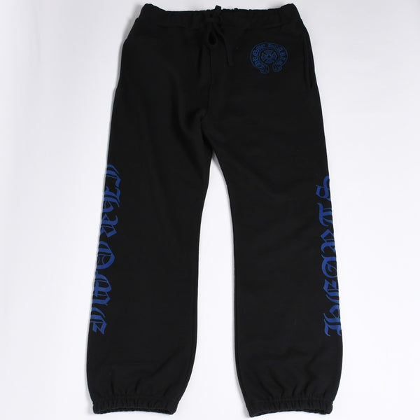 新品未使用 CHROME HEARTS クロムハーツ スウェットパンツ サイズL オールドイングリッシュロゴ ブラック 中古 4a000435