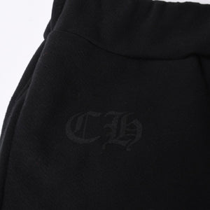 新品未使用 CHROME HEARTS クロムハーツ スウェットパンツ サイズL オールドイングリッシュロゴ ブラック 中古 4a000435