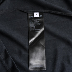 極美品 BALENCIAGA バレンシアガ × アディダス オーバーサイズ サッカー ゲームシャツ 723663 TNV13 ユニフォーム シャドーストライプ エンブレム ブラック ホワイト 3サイズ 中古 4a004340