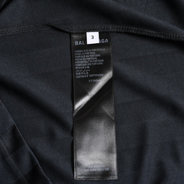 極美品 BALENCIAGA バレンシアガ × アディダス オーバーサイズ サッカー ゲームシャツ 723663 TNV13 ユニフォーム シャドーストライプ エンブレム ブラック ホワイト 3サイズ 中古 4a004340