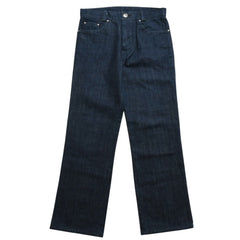 Very Good Condition CHROME HEARTS Pants Cross Ball Concho Button Scroll Label Plate Silver 925 29R Size Indigo Blue Used 4a004374