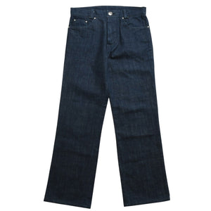 Very Good Condition CHROME HEARTS Pants Cross Ball Concho Button Scroll Label Plate Silver 925 29R Size Indigo Blue Used 4a004374