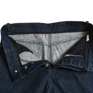 Very Good Condition CHROME HEARTS Pants Cross Ball Concho Button Scroll Label Plate Silver 925 29R Size Indigo Blue Used 4a004374