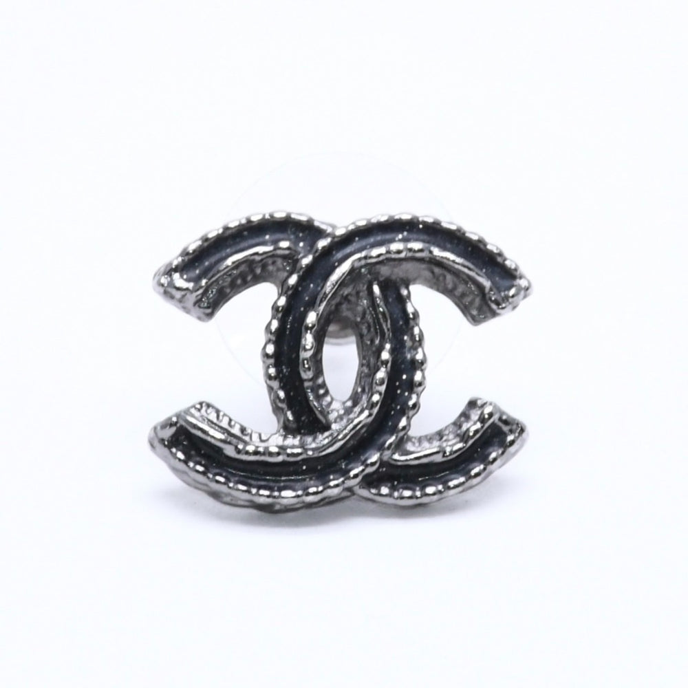 極美品 CHANEL シャネル ココマーク ピアス 重量約2.18g 03A刻印 メタル シルバー ブラック クリア 片耳用 中古 4c060798